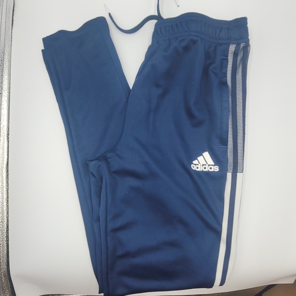 Adidas Boys Navy Blue Primegreen Three Stripe Track Pants Size 15-16Y XL